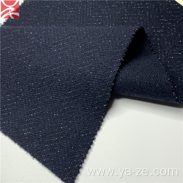 navy woven woolen twill herringbone fabric for cloth